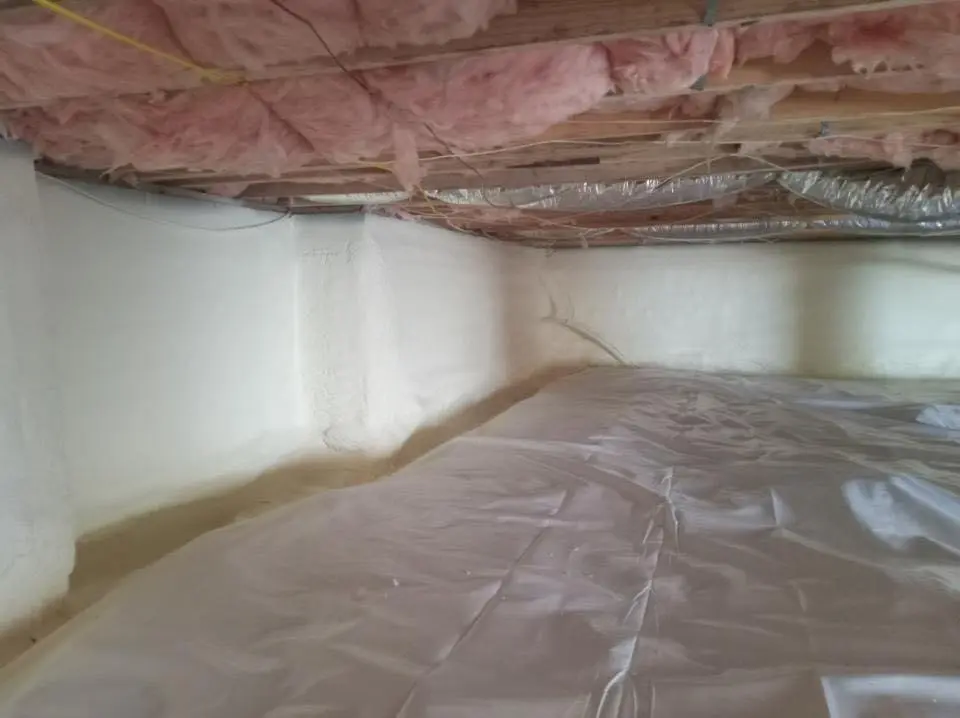 Crawl space encapsulation with closed-cell spray foam for Spray Foam Roofing in Decorah